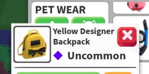 Yellow Designer Backpack (Pet Wear)