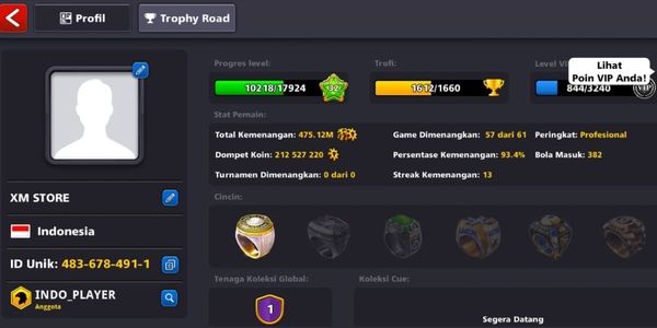 Account Log FB Coins 200M + Cash 250 + Cue Multimillionaire & Millionaire