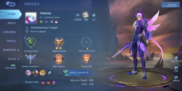8 SKIN EPIC + WINRATE HERO DIATAS 75% SEMUA