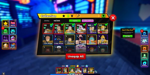Akun Anime Adventure 3 Unique x Anime Vanguard Diavolo Monarch + Rengoku Monarch + 3 Limited Item