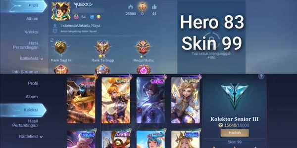Mobile Legend Account (Sultan, Hero + Many Skins)