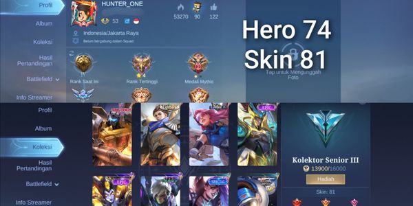 Cheap Mobile Legends Account (Hero + Lots of Skins)