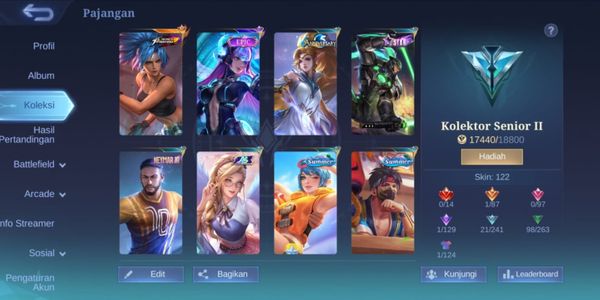 CHEAP MLBB ACCOUNT 120+ HEROES 122+ SKINS KOF KARINA EPIC SELENA LEVEL 95 #1
