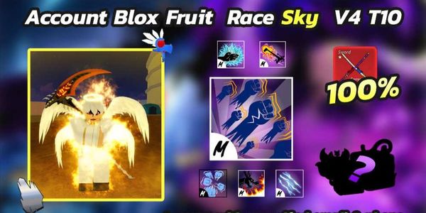 V4 ANGEL FULL GEAR T10 - 100% CDK - BLOXFRUIT MAX LEVEL ACCOUNT