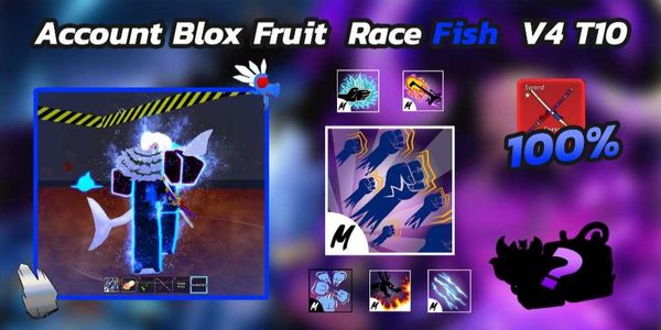 V4 SHARK FULL GEAR T10 - 100% CDK - BLOXFRUIT MAX LEVEL ACCOUNT