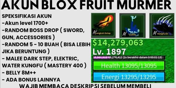 AKUN BLOX FRUIT LVL 1700++ AND BELLY 8M++