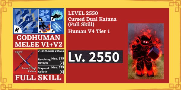 Akun Blox Fruit CDK (Full Skill) HUMAN V4 1 Gear