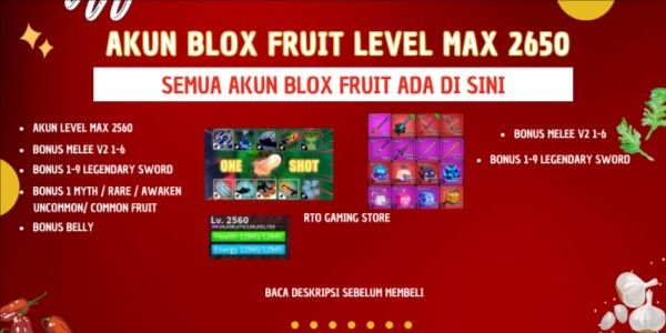 Akun Blox Fruit (Level Max 2650)