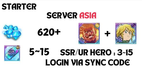 (ASIA) AKUN STARTER TIMBUNAN / AKUN TIMBUNAN GEMS / AKUN STARTER 7DS
