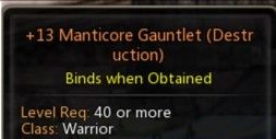 Manticore Gauntlet +13 Standard Potent