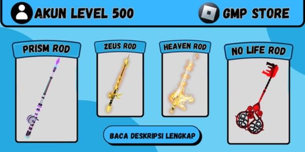 Akun Level 500 | No Life Rod + Ethereal Prism Rod + Heaven's Rod