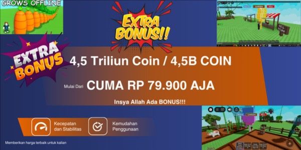 Grow A Garden 4.5B Coin + Insya Allah There's a BONUS !!!