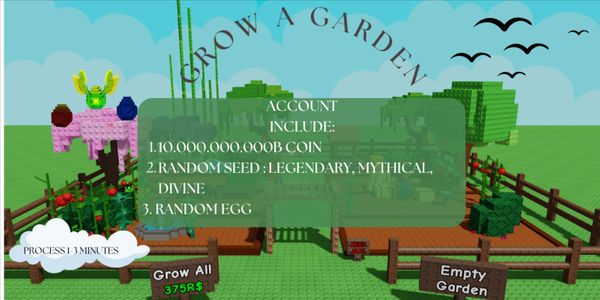 Account Grow A Garden 10B$ + RANDOM SEED AND EGG