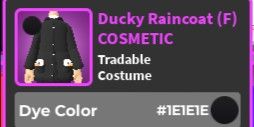 World Zero I Ducky Raincoat (F) #1E1E1E