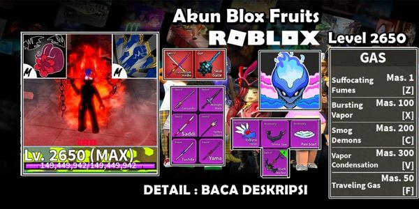 Blox Fruit Account Sanguine Art Race Human V4 Full Gear T10 Shark Anchor CDK Skull Guitar Full Skill Gas Fruit