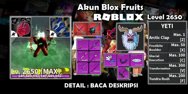 Account Blox Fruit Sanguine Art Race Rabbit V4 Full Gear T10 Shark Anchor CDK Skull Guitar Full Skill Yeti Fruit