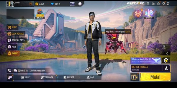 Free Fire account contains 200 diamonds