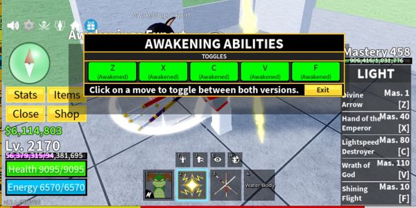 Account Blox Fruits Light Fruits Awakening (Spec Description)
