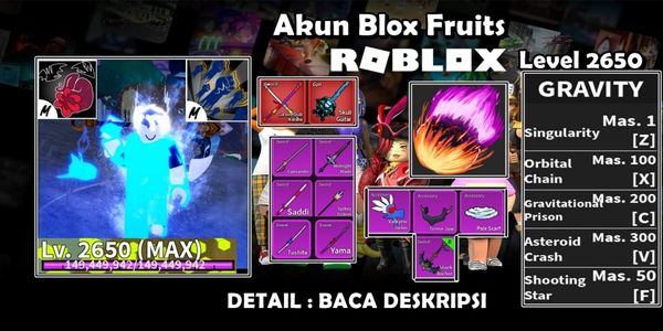 Account Blox Fruit Sanguine Art Race Shark V4 Full Gear T10 Shark Anchor CDK Skull Guitar Full Skill Gravity Fruit