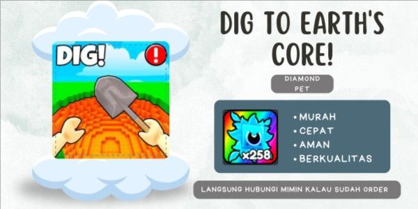 Dig to Earth's CORE! DIAMOND PET | CHEAP, FAST, SAFE!!
