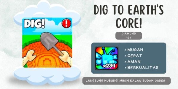 Dig to Earth's CORE! DIAMOND PET | CHEAP FAST SAFE!!