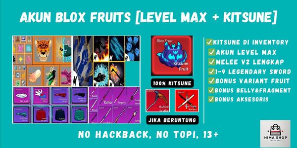 Buy Account MAX LEVEL ACCOUNT + KITSUNE FRUIT IN INVENTORY | BLOX FRUIT ...