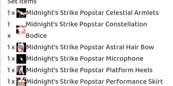 Midnight's Strike Popstar Set - Royale High