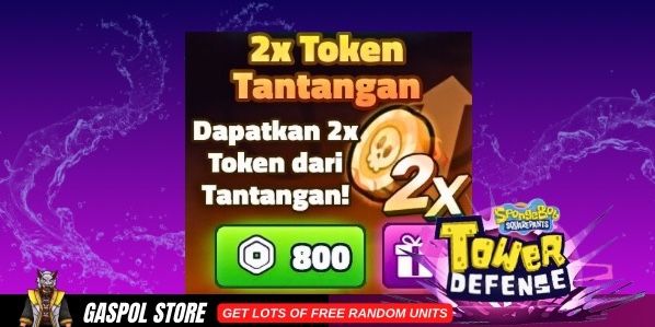 Beli Item GAMEPASS - 2x Challenge Token - Spongebob Tower Defense ...