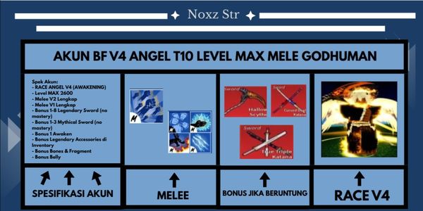 akun blox fruit level max, v4 angel full gear + goodhuman full skil