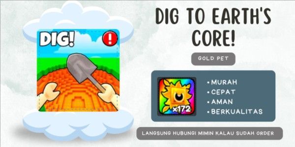 Dig to Earth's CORE! GOLD PET | CHEAP FAST SAFE!!