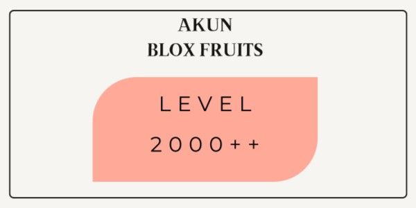 AKUN BLOX FRUIT LEVEL 2000++