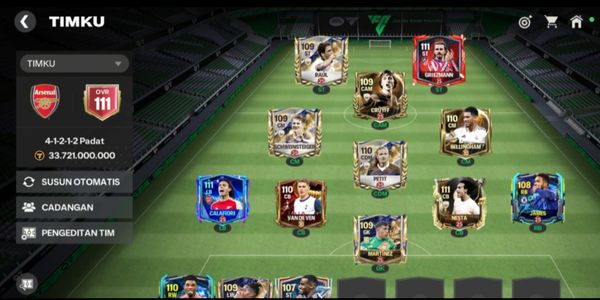 AKUN OVR 111, 2 SQUAD, OVERPOWERED PLAYER, LEVEL 25-30, COIN ASSET 2.26M (VAN DE VEN, BELLINGHAM)