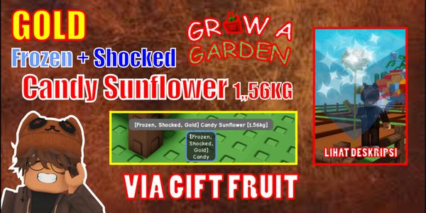 GOLD + SHOCKED + FROZEN CANDY SUNFLOWER (1.56KG) - Grow a Garden