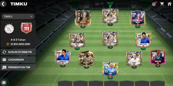AKUN OVR 111, ALMOST FULL ICON, FULL RED/GOLD EVO, LEVEL 20-25, COIN ASSET 550M (DESAILY, LIZZARU)
