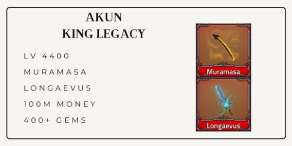 AKUN KING LEGACY - MURAMASA, LONGAEVUS
