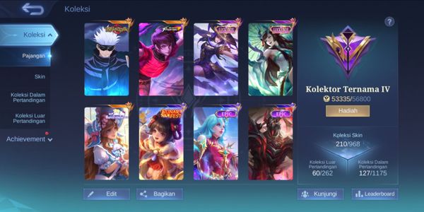 Account ML skin Gojo