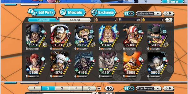 OP59-5EXTREME,AKAINU,KUZAN,SABO,SHANK,ZORO,GOOD MEDALS MANY CHARACTER ANDROID/IOS