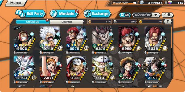 OP73•6EXTREME•D.LUFFY•KID&LAW•SHANKS•YAMATO BLUE•AKAINU•EDWARD•USOP MAX•GOOD MEDALS•MANY CHARACTER•ANDROID/IOS