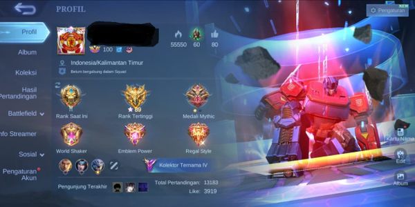 Akun MLBB X NARUTO KOLEKTOR TERNAMA IV SKIN BAGUS MURAH ( ADA SKIN COLLECTOR TRANFORMER GAARA DLL )