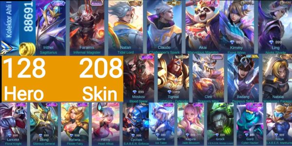 COLLECTOR NATAN NATALIA SEIYA BADANG ZODIAC IRITHEL M6 CLAUDE LIGHTBORN TIGREAL VALENTINE FANNY EPIC GORD KARRIE LING KIMMY ETC CHEAP ACCOUNT (#281)