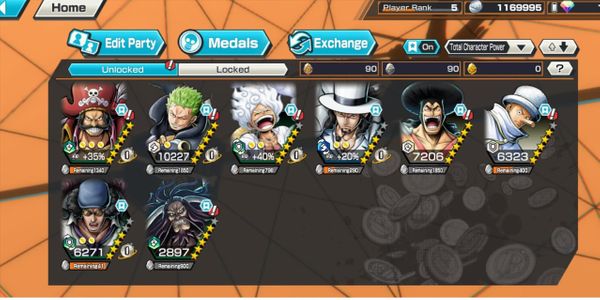 OP94•4EXTREME 1MAX•ROGER MAX•NIKA•LUCCI•KUZAN•ZORO,ODEN MAX•GOOD MEDALS•MANY CHARACTER•ANDROID/IOS