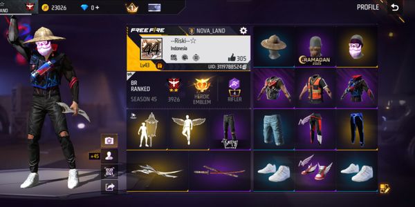 FF Account Straw Hat X Neon Bundle