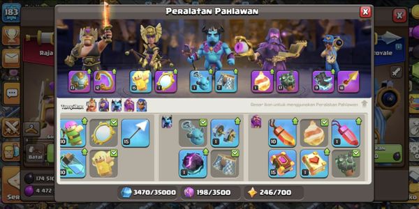 RAJA HUTAN - TOWNHALL 13 SKIN LATAR DAN HERO LEVEL TINGGI GEMS BANYAK (7 SKILL EPIC ON)