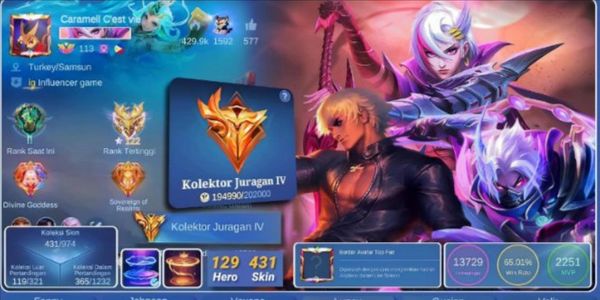 Buy Account ML SUPER GG | MAX EMBLEM | HERO/ RAME SKIN Mobile Legends ...