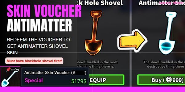 Antimatter Skin Voucher for Black Hole Shovel | Dig It RBL