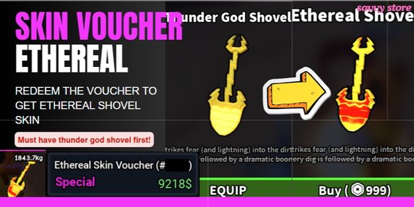 Ethereal Skin Voucher for Thunder God Shovel | Dig It RBL