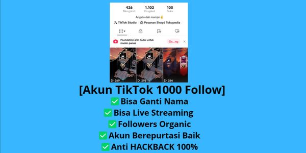 Account 1000 Followers (Can Live Game Cellular)