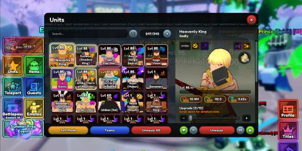 ALS ACC MID END GAME | 3 GODLY | 1 GLITCH | 12 AVATAR | 3x ON