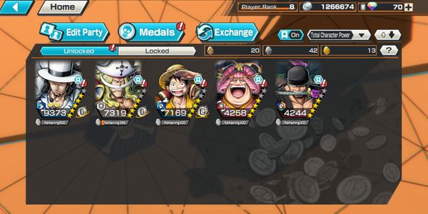 Account 5 Ex Fresh (Lucci B5, Whitebeard, Yellow Luffy, Olin, & Zoro Onigashima EX)