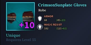 Crimson Sunplate Gloves (+10) - Devas Of Creation